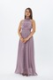 Women's Halter Neck Pleated Long Evening Dress - 3
