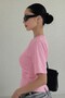 Women's Short Sleeve Backless Slim Fit Blouse/T-Shirt - 2