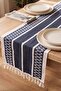 Navy Blue Regina Cotton Tasseled Runner 35X145 cm - 3