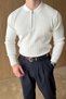 Noli Textured Half Zipper Polo Collar Regular Fit Men's Knitwear Sweater - 2