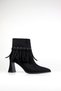 Suede Tassel-Trimmed Collar with Zipper Women's Thick-Heeled Boots 8cm - 2