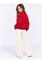 Women's Pearl Detailed Buttoned Crew Neck Long Fleece Knitwear Jacket - 4