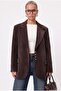 Women's Jonas Lined Brown Lux Oversize Blazer Jacket with Pockets - 3