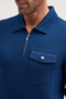 Men's Polo Collar Long Sleeve Sweatshirt with Pockets - 2