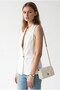 2125 Women's Double-Breasted Collared Belted Linen Vest Ecru - 4