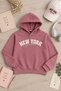 Pink Girls' New York Printed 3 Thread Hooded Sweatshirt 24990