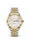 REGENT TRS9038 Men's Two-Tone Gold & Silver Analog Watch, White Day-Date Dial, Sapphire Glass