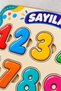 Numbers Educational Insert-Extract Puzzle Children's Puzzle 1-10 Number Learning Board 10 Number Pieces 27X18 cm Mdf - 3