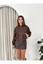 Women's Suede Stone Embroidered Floral Patterned Bomber Jacket - 2