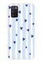 Samsung Galaxy A02S Compatible Blue Hearts Patterned Transparent Phone Case
