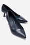 Lawton Navy Blue Leather Women's Heeled Shoes