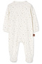 Animal Patterned Booties Overalls 3 Months-12 Months White - 2