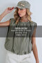 Women's Khaki Crew Neck Zippered Lined Sleeveless Trench Coat Alc-X15620 - 2