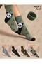 Panda Patterned Towel Women's Lambswool Winter Socks 4 Pack