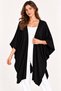 Women's Bat Sleeve Single Layer Casual Knitwear Poncho Cardigan - 3