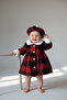 Baby Winter Dress with Hat, Plaid Pattern