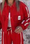 Red Striped Technical Fabric Detailed Jacket and Trousers Set - 4