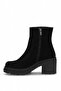 Elit Vvs2754S Women's Genuine Suede Leather Heeled Boots Black - 3