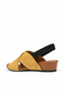 Yellow Suede Women's Heeled Sandals - 4