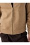 Wool Blend Long Sleeve Pocketed Zippered Shirt Collar Cashmere Jacket - 5