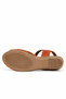 Tan Dark Leather Women's Flat Sandals - 5