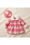 Baby Winter Dress with Hat, Plaid Pattern - 2