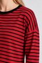 Oversize Striped Seasonal Sweater 4446 Lki̇0077 Red Black - 6