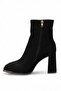 26Blg414-5 Women's Zippered Heeled Boots Black - 3