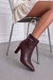 Brown Women's Pointed Toe 8 cm Thin Heeled Boots Is319Nav - 3