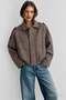 Mink Plaid Patterned Oversize Women's Bomber Jacket Mg2920