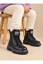 Girl's Black Orthopedic Sole Zipper Boots - 2