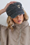Women's anthracite hat with metal accessory alc-x15925 - 2