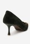 Noemi Khaki Suede Genuine Leather Buckle Women's Heeled Shoes - 6
