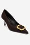 Noemi Brown Suede Genuine Leather Buckle Women's Heeled Shoes - 6