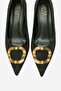 Noemi Khaki Suede Genuine Leather Buckle Women's Heeled Shoes - 3