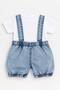 Baby Boy Denim Overalls Set Short Sleeve T-Shirt 2-Piece Summer Baby Set - 4