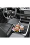 Car Cup Holder & Tray with Anti-Slip Mat, 2kg Weight Capacity, Universal Fit, 20cm Tray, Detachable & Adjustable Base, 360° Rotation, Anti-Shake Food Tray Table with Cup Holder - Black - 2