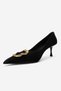 Noemi Black Suede Genuine Leather Buckle Women's Heeled Shoes - 8