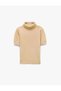 Boxy Fit High Neck Short Sleeve Plush Sweater