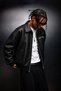 Men's Black Serpent Tribe Embroidered Bomber Leather Jacket - 2