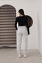 Women's 3-Thread Cotton Sweatpants with Elastic Cuffs and Lace-Up Waist, Soft Textured - 4
