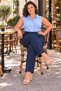 Plus Size High Waist Comfortable Fit Fabric Women's Trousers - 4