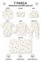 Bee Patterned 7 Piece Newborn Hospital Discharge Set 100% Cotton Unisex 0-3 Months