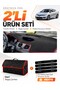Renault Fluence Small Screen (2009-2016) Compatible Glove Box Cover + Leather Trunk Bag Set - Re022