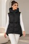 Women's Black Hooded Zipper Detailed Inflatable Vest Coat with Adjustable Waist - 2