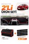 Dashboard Cover + Leather Trunk Bag + Sticker Set Compatible with Chevrolet Aveo T300 (2011-2015) - Ch009