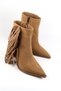İtal Suede Tasseled Women's Thick Heeled Boots - 2