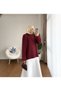 Women's Oversize Crew Neck Hijab Sweater - Plum