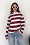 Women's Striped Crew Neck Long Sleeve Basic Sweatshirt