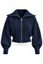 Navy Blue Wide Collar Knitwear Cardigan